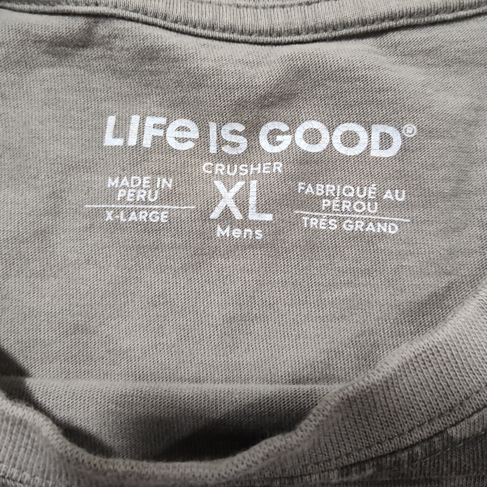 Life is Good Men's Crusher Crew Neck Tee - Gray Camo -Buck Buck Moose Size XLM - Picture 5 of 8